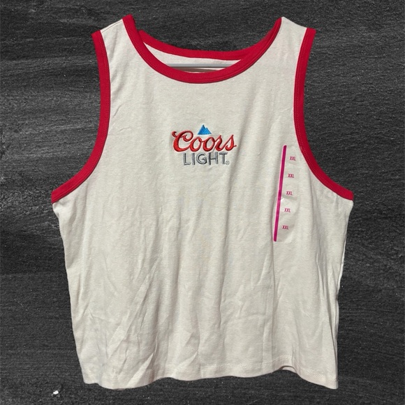 Hybrid Apparel Coors Light White Tank with Red Accents XXL - Picture 1 of 3